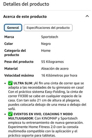 Cinta correr SPORTSTECH FX300 - Plegable