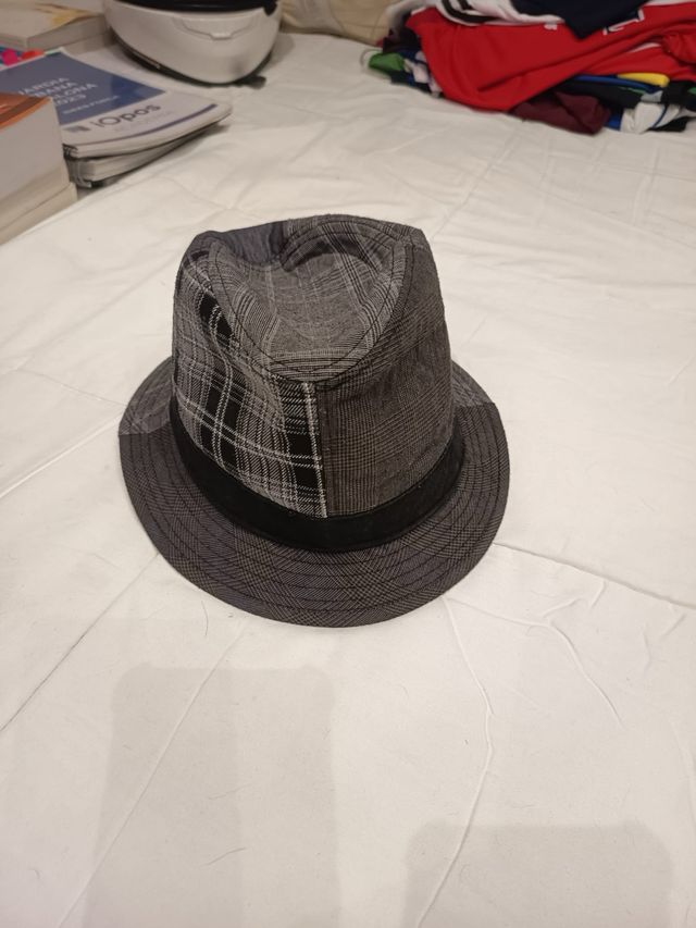 Gorro de pana gris y negro talla S/M