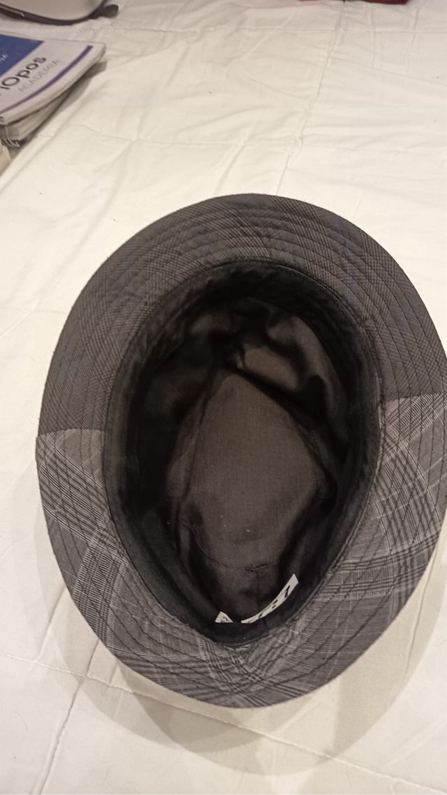 Gorro de pana gris y negro talla S/M