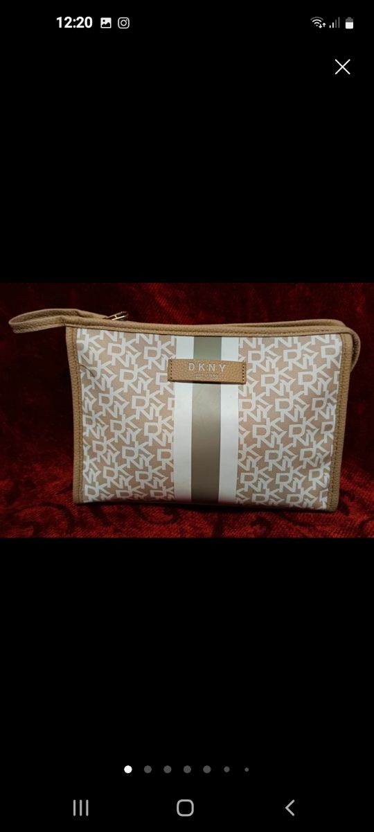 Neceser DKNY beige y blanco