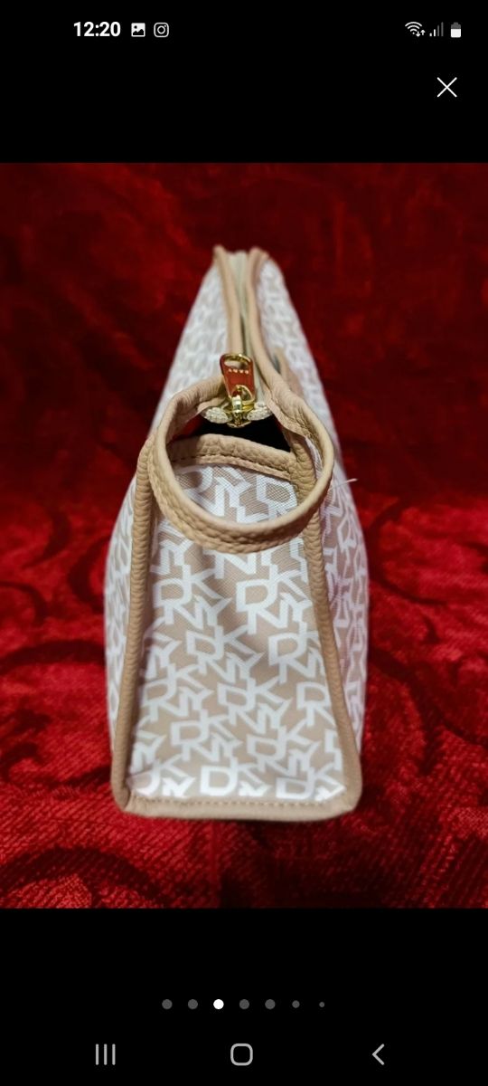 Neceser DKNY beige y blanco