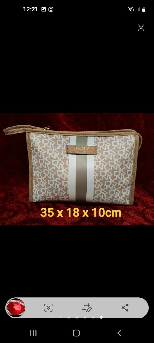 Neceser DKNY beige y blanco