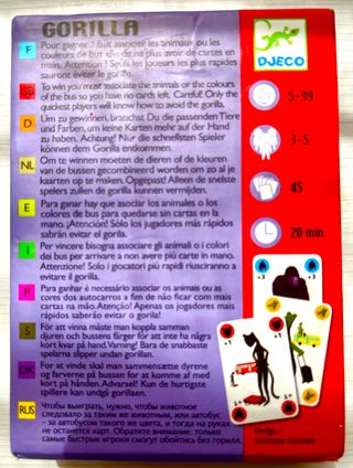 Juego Gorila - Juego de cartas para niños DJECO