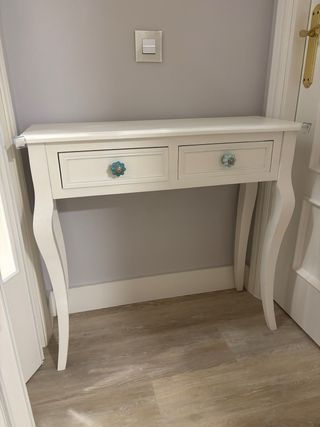 Mesa Recibidor en Madera Blanca 83x29x78 cm URGE
