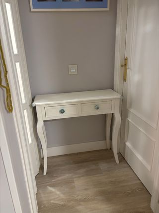 Mesa Recibidor en Madera Blanca 83x29x78 cm URGE