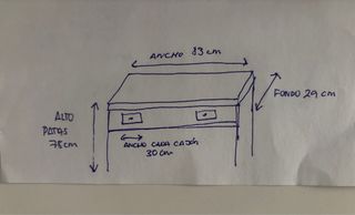 Mesa Recibidor en Madera Blanca 83x29x78 cm URGE