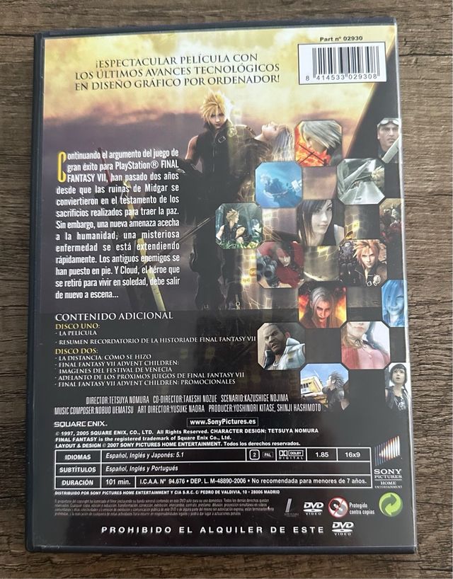 Final Fantasy VII Advent Children DVD