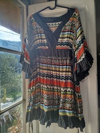 Vestido boho multicolor