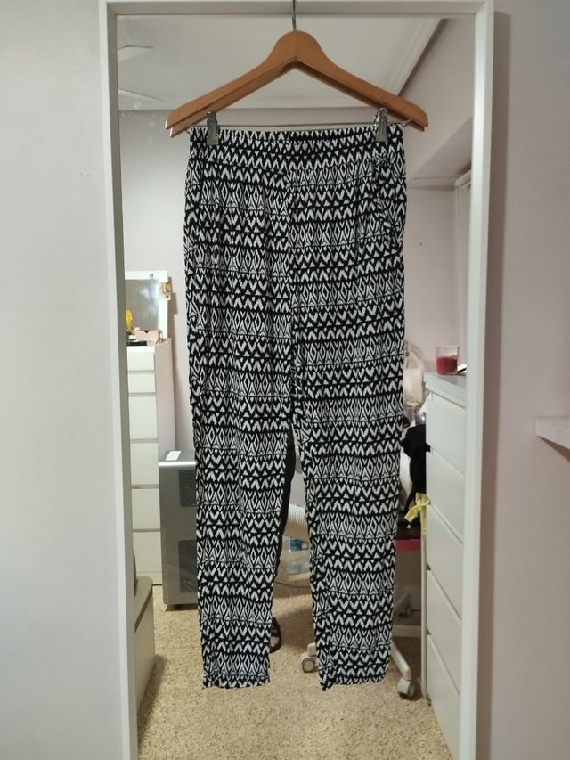 Pantalones Harem H&M - Blanco&Negro