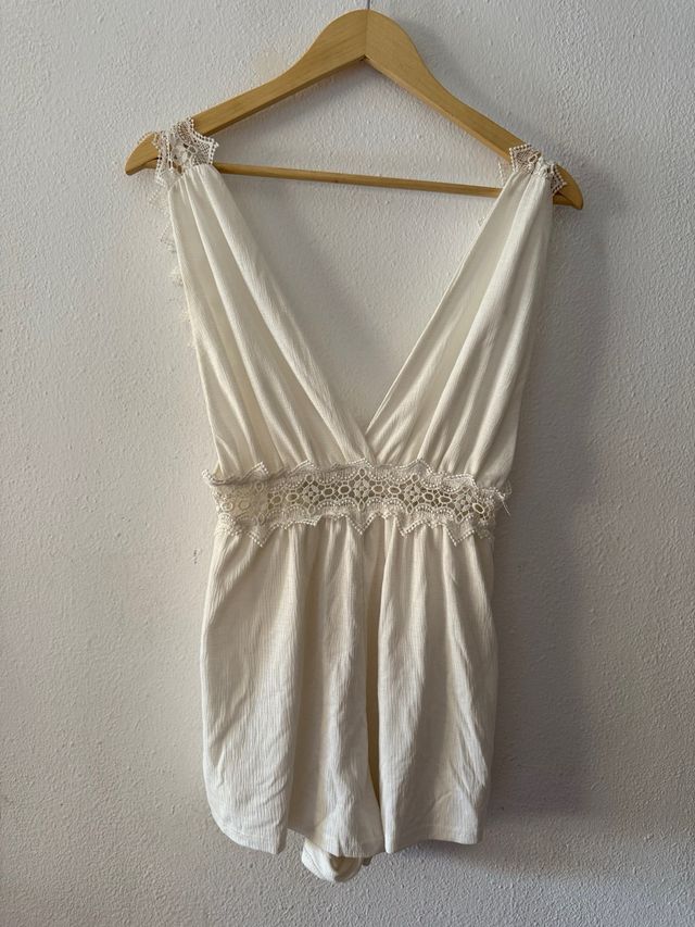 Mono blanco encaje - Fiesta