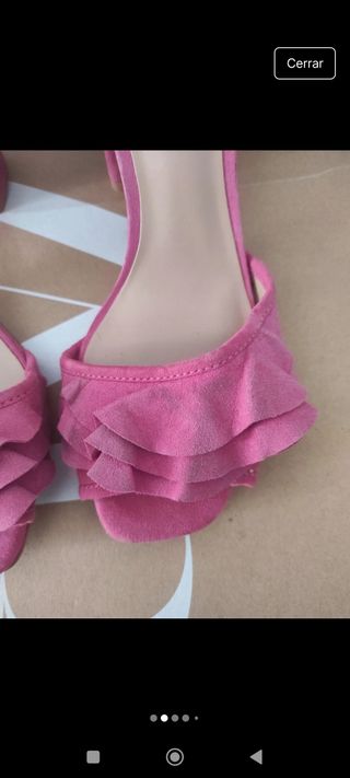 Sandalias rosa tacón bajo