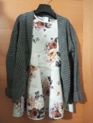 Completo bambina 3 anni: abito Nucleo + cardigan