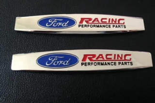 LOGO EMBLEMA CROMADAS FORD RACING