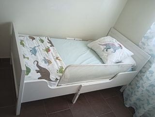 Cama infantil blanca sin barrera