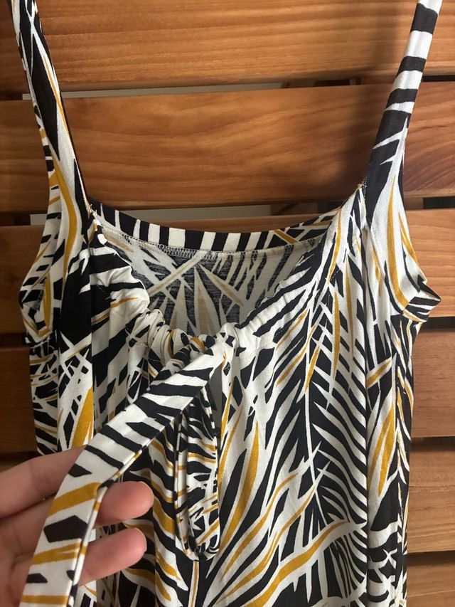 Vestido largo suave estampado palmeras