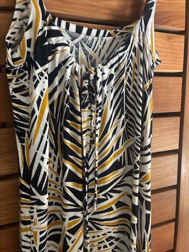 Vestido largo suave estampado palmeras