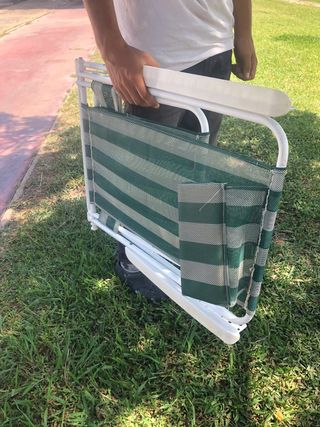 Silla playa plegable verde silla Compacta buen est