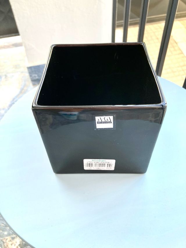 Portavelas negro cerámica Super brillo Sin Estrena