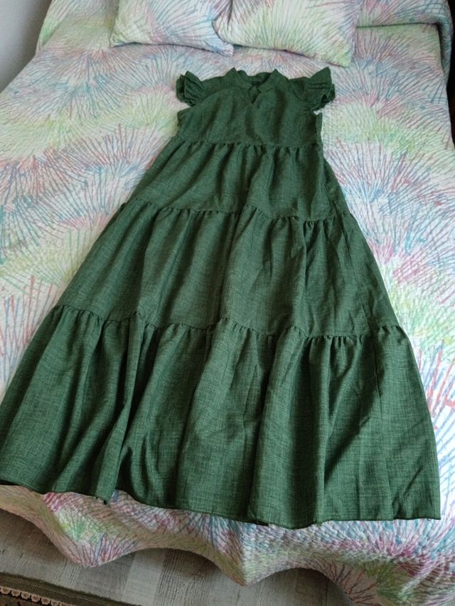 Vestido largo verde oliva verano