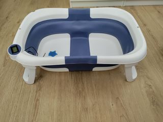 Bañera bebé plegable con termómetro