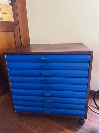 Cajonera vintage azul - madera