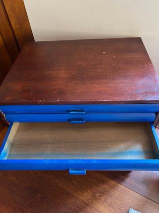 Cajonera vintage azul - madera