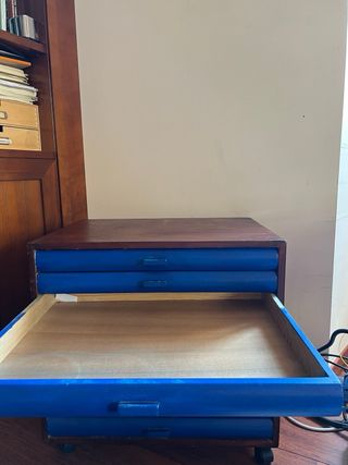 Cajonera vintage azul - madera