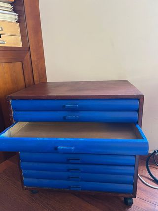 Cajonera vintage azul - madera