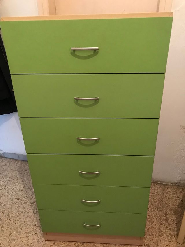 Cajonera 6 cajones - Verde/arce