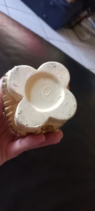Portacandele Natale Ceramica Oro Bianco