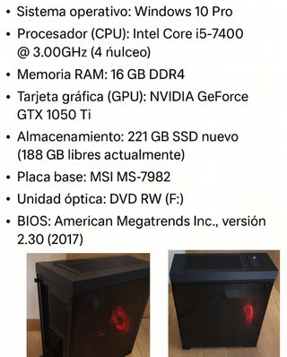 Ordenador Gaming - i5-7400 - 16GB