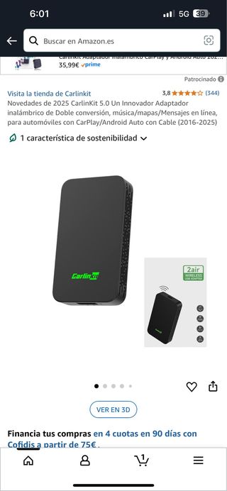 CarlinKit 5.0 Adaptador inalámbrico