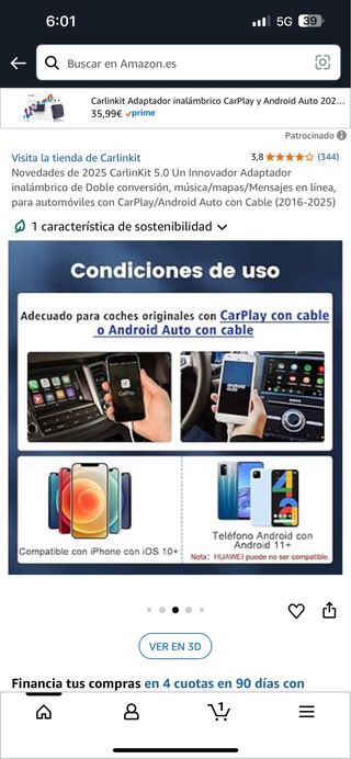 CarlinKit 5.0 Adaptador inalámbrico