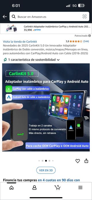 CarlinKit 5.0 Adaptador inalámbrico