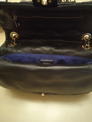 Bolso negro acolchado de piel 