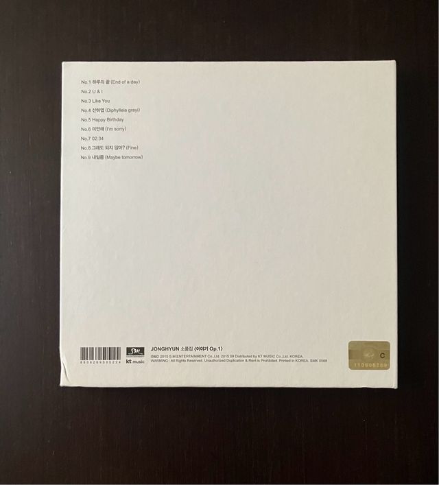 Jonghyun Story Op.1 Álbum CD Kpop