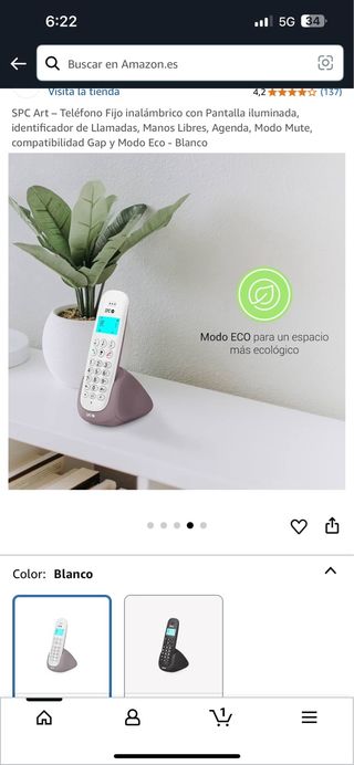 Teléfono inalámbrico SPC Art - Blanco