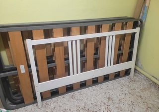 Somier 90cm - madera y gris.