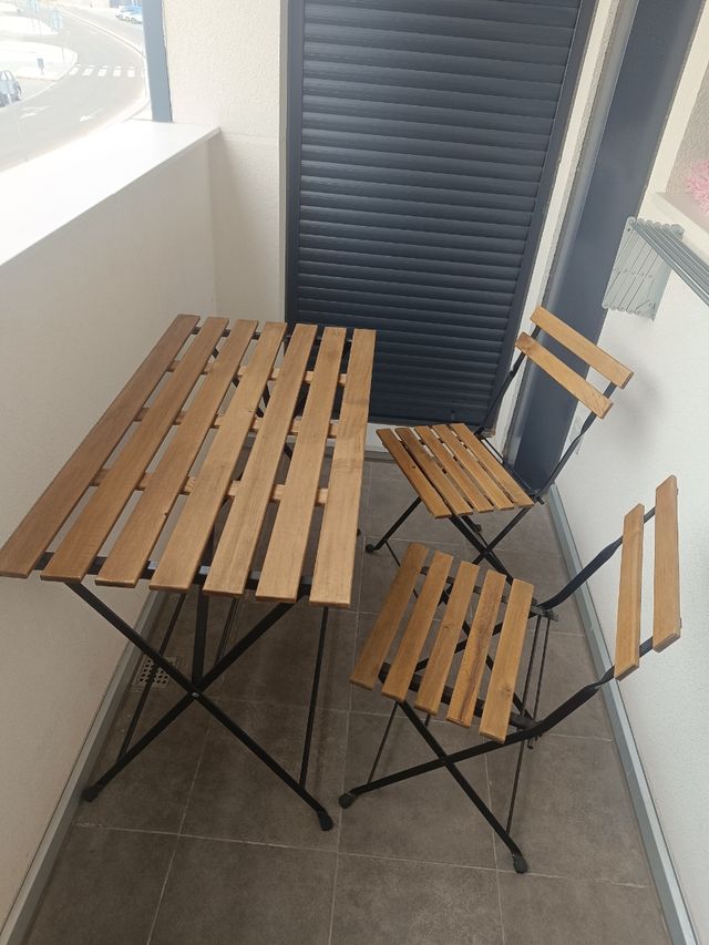 Mesa y 2 sillas terraza - Plegables