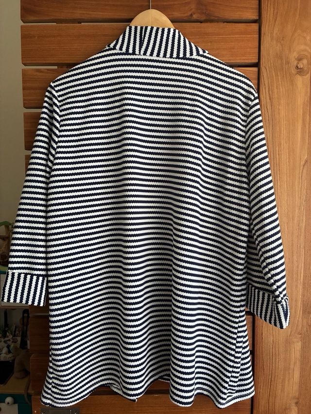 Sobrecamisa fluida rayas azul-blanco