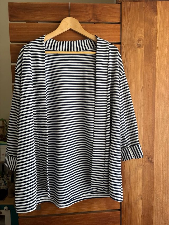 Sobrecamisa fluida rayas azul-blanco