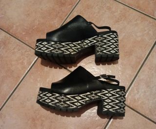Sandali neri donna, tg 39