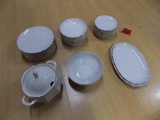 Vajilla porcelana 34 piezas - dorada