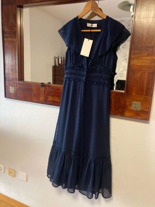 Vestido Uterqüe azul lunares