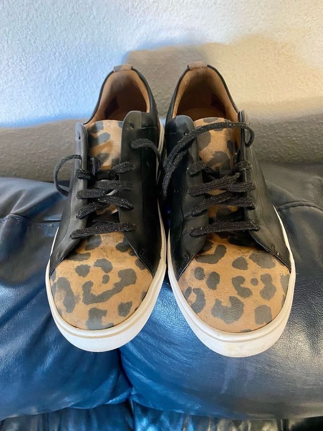 Zapatillas Clarks Piel Leopardo 41, 25,5 cms