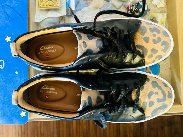 Zapatillas Clarks Piel Leopardo 41, 25,5 cms