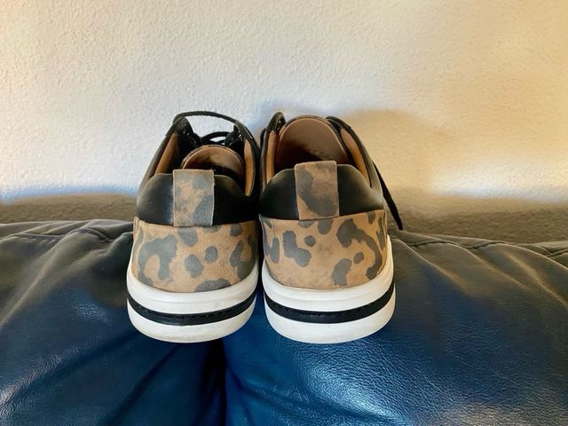 Zapatillas Clarks Piel Leopardo 41, 25,5 cms