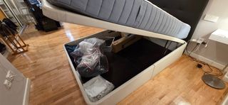 Canapé abatible 160cm beige/azul