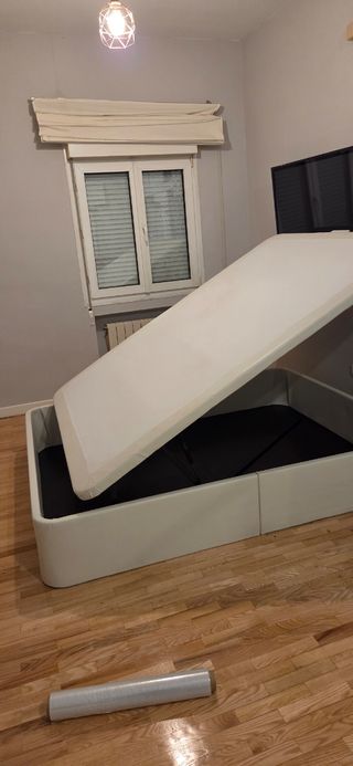 Canapé abatible 160cm beige/azul