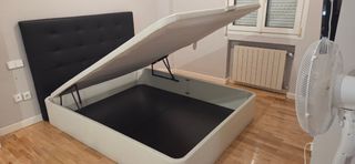 Canapé abatible 160cm beige/azul